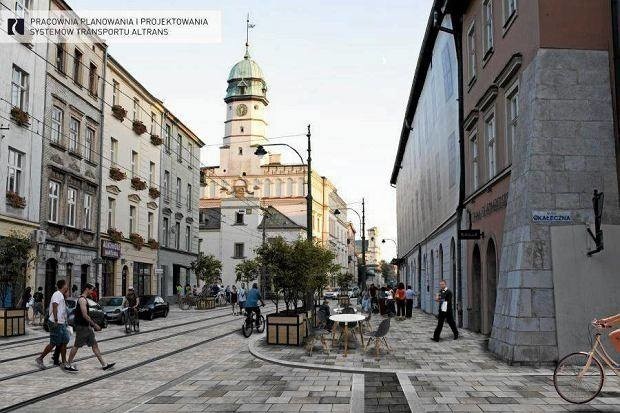 Ulica Krakowska na wizualizacji przed przebudową