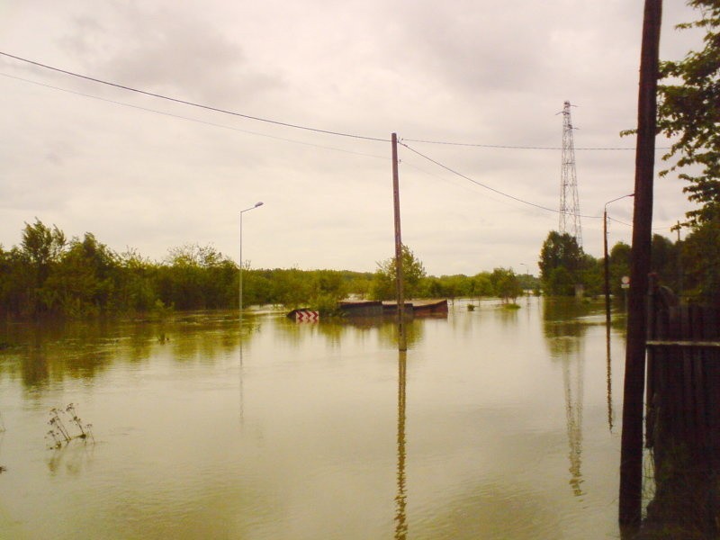 Powódź - okolice mostu w Fordonie