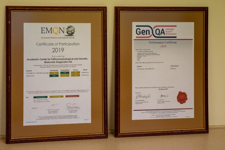 Certyfikaty przyznały Europejskie Komisje Badania Jakości