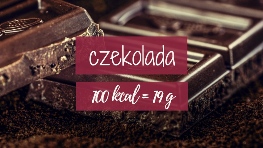 19 g czekolady mlecznej to już 100 kalorii. A to tylko jeden...