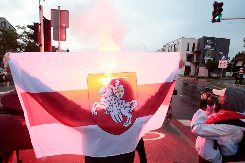 Protest pod ambasadą Białorusi w Warszawie