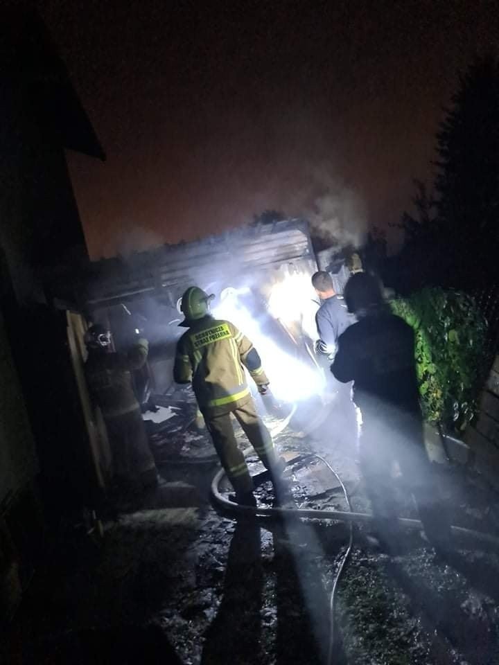 Pożar garażu w Cianowicach