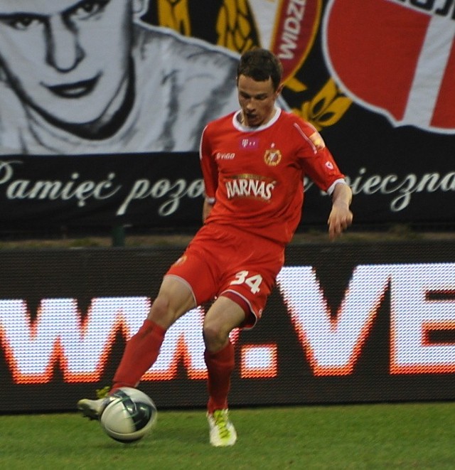 Jakub Bartkowski w starciu z Lechem Poznań, po raz jedenasty w minionym sezonie wystąpił w pierwszej jedenastce Widzewa Łódź