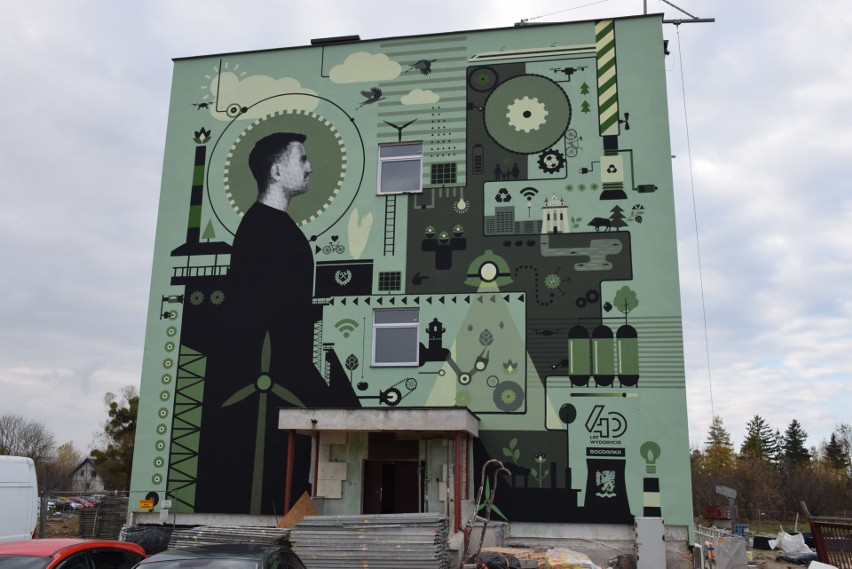 Nowy mural w Łęcznej w prezencie od Bogdanki. Sztuka w parze z ekologią 