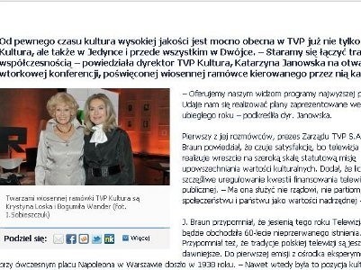 Krystyna Loska i Bogumiła Wander na stronie TVP Kultura