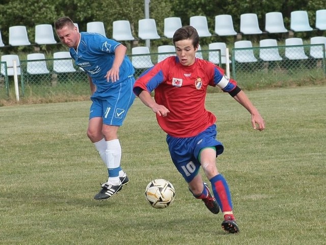 Kamil Gemza strzelił dwa gole dla Gryfa II Słupsk.