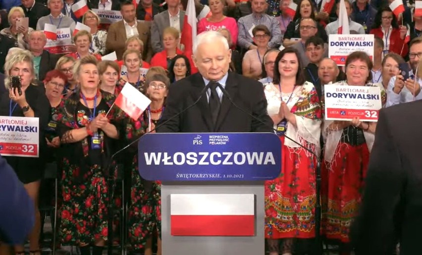 Jarosław Kaczyński we Włoszczowie. Spotkanie z mieszkańcami w niedzielę. W tle protest. Zobacz zapis transmisji live