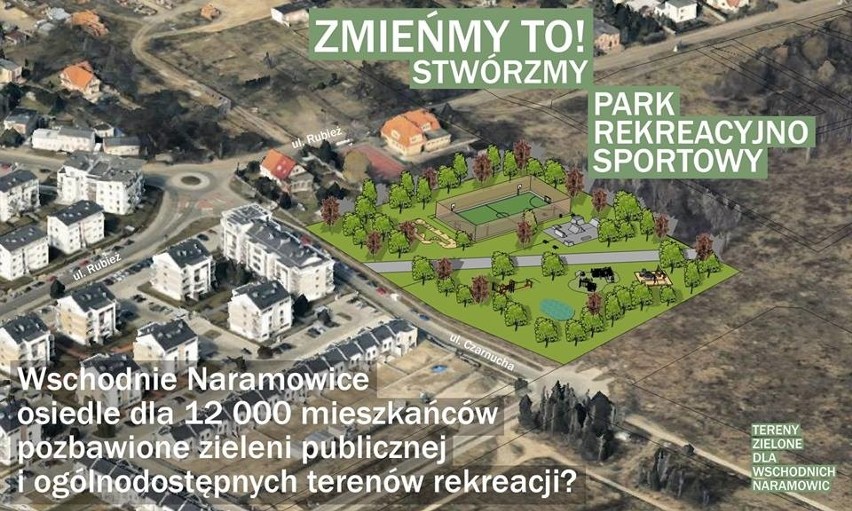 Poznań: Mieszkańcy Naramowic chcą terenów rekreacyjnych - parków i obiektów sportowych, dlatego piszą dwie petycje