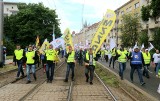 Górnicy protestowali w centrum Wrocławia w sprawie kopalni Turów [ZDJĘCIA]