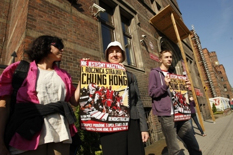 Wrocław: Kolejny protest pracowników fabryki Chung Hong (ZDJĘCIA)