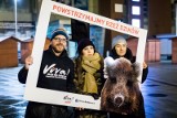 Protestowali w Bydgoszczy przeciw zabijaniu dzików [zdjęcia]