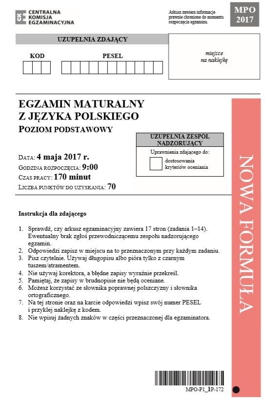 Matura 2018: Język Polski 4.05.2018 Co wiadomo? Przecieki, arkusze CKE, odpowiedzi [Twitter, Facebook]