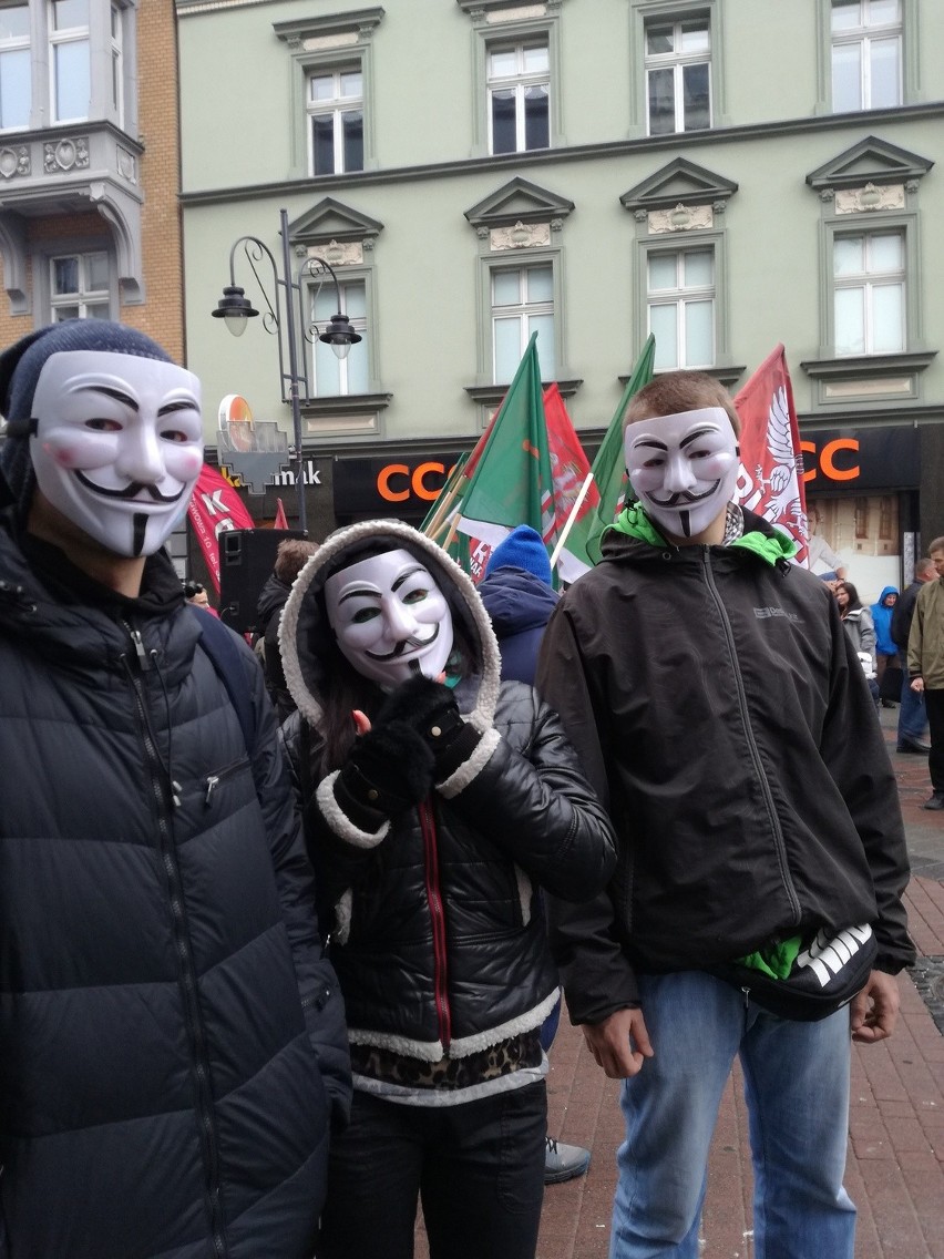 Protest narodowców na Stawowej w Katowicach