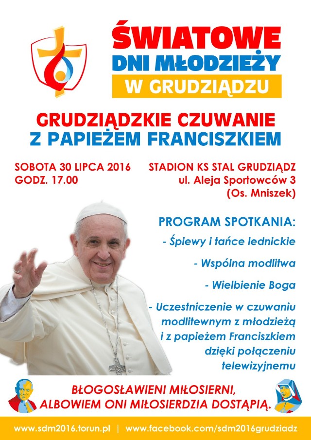 Grudziądzkie czuwanie z Papieżem Franciszkiem dziś o godz. 17 na stadionie KS Stal w Mniszku.