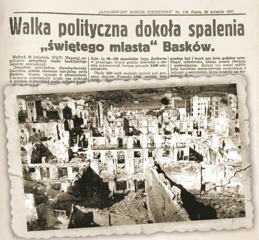 Z kart historii: barbarzyńskie bombardowanie Guerniki. „Święte miasto” Basków obrócone w gruzy