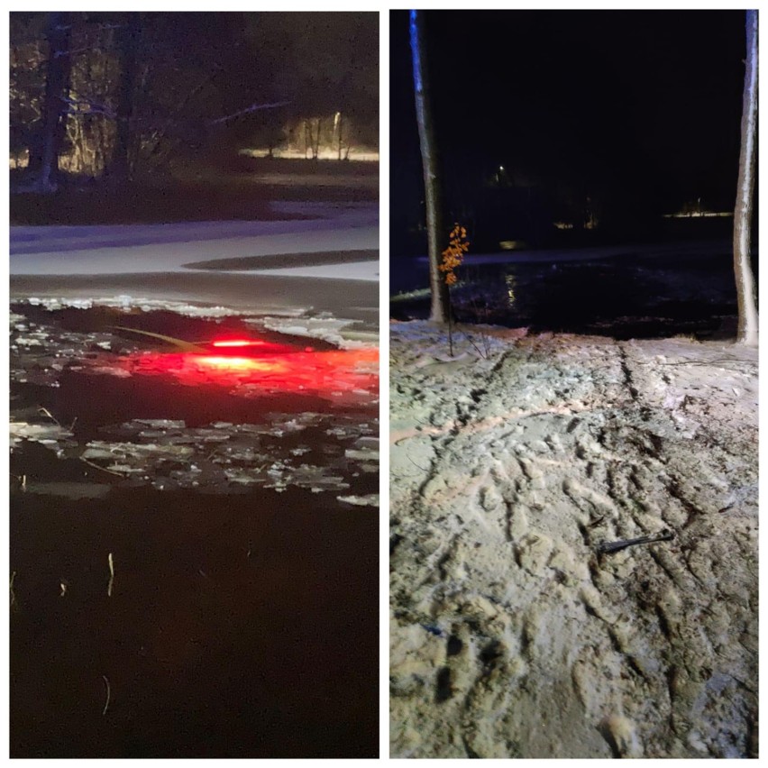 Samochód wpadł do jeziora w Pucu. W pojeździe był kierowca