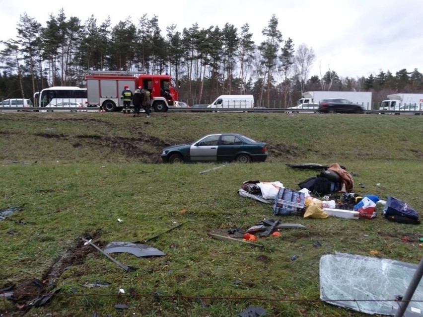 Wypadek na A2 koło Nowego Tomyśla