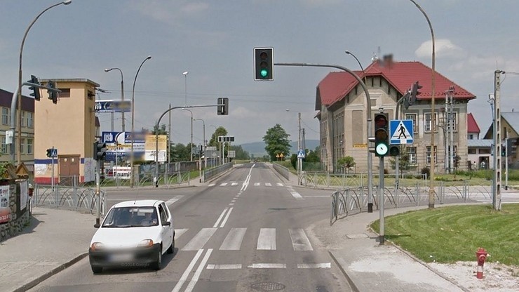 Czarny Dunajec - główne skrzyżowanie we wsi