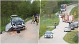 18-letni kierowca wjechał volkswagenem do rowu w Hucisku Jawornickim. Do szpitala trafiły dwie osoby [ZDJĘCIA]