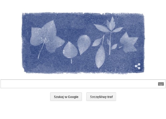 Anna Atkins - GOOGLE dało DOODLE na 216. rocznicę urodzin brytyjskiej botaniczki i fotografki