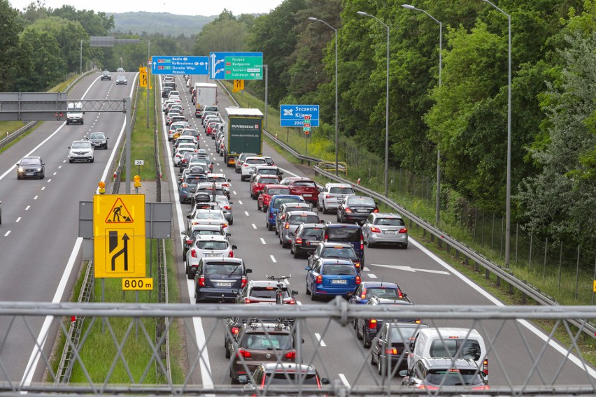 Długi powrót znad morza. Zator na A6 pod Szczecinem, czyli niedziela w korku