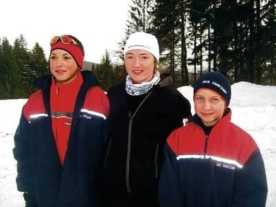 Medalowa trójka z SKS Osieczany, od lewej: Maciej Łętocha, Urszula Łętocha i Mariola Batko Fot. (ADOM)