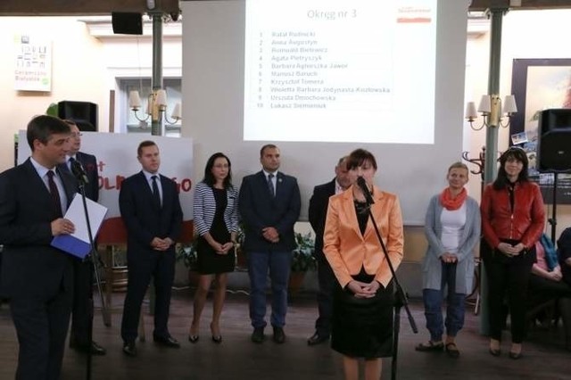Zdjęcie z ubiegłorocznej konferencji, podczas której zaprezentowano kandydatów Komitetu Truskolaskiego w wyborach samorządowych 2014.