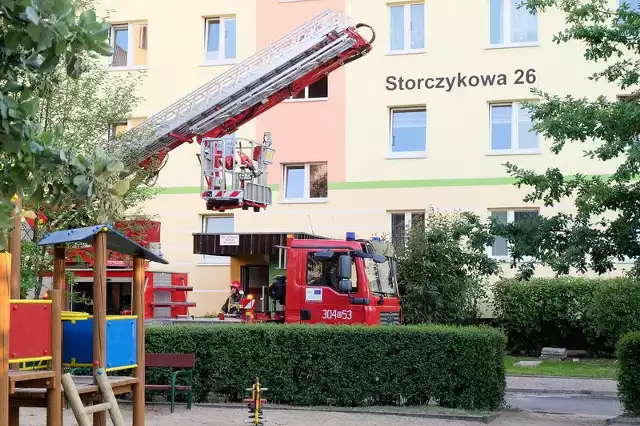 Pożar w bloku przy ul. Storczykowej w Białymstoku