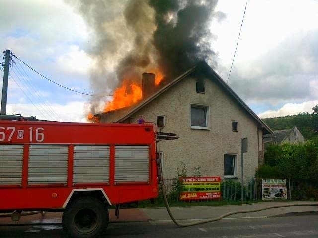 Pożar domu jednorodzinnego w Jarnołtówku.
