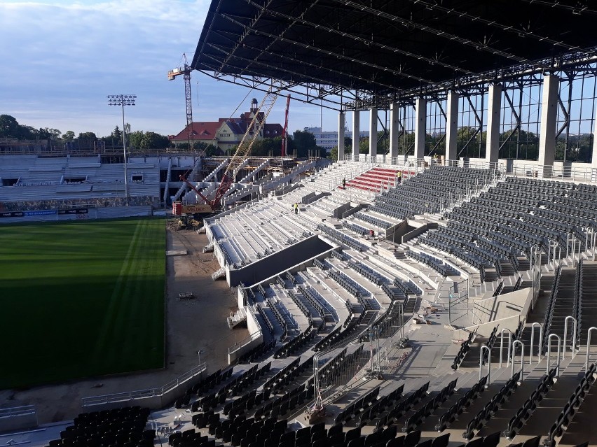 Stadion Pogoni Szczecin - stan 4 sierpnia 2021.