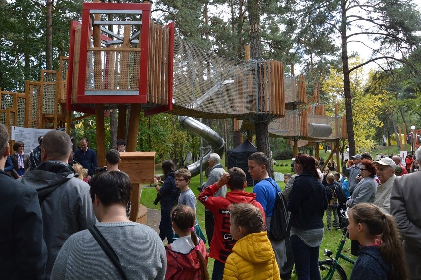 Stalowa Wola. Atrakcyjna wspinaczka po parku linowym na Jesiennym Pikniku [ZDJĘCIA]