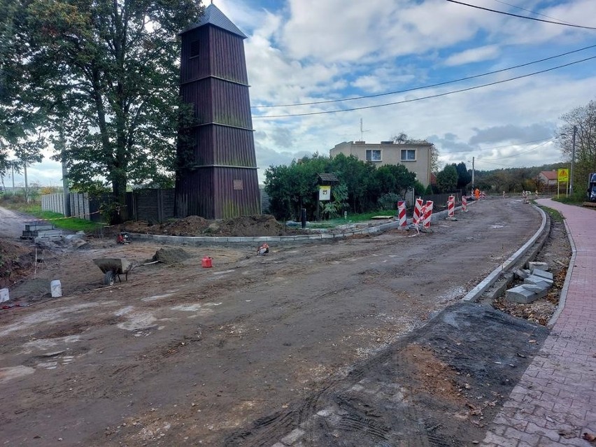 Droga w Starym Kramsku w trakcie inwestycji
