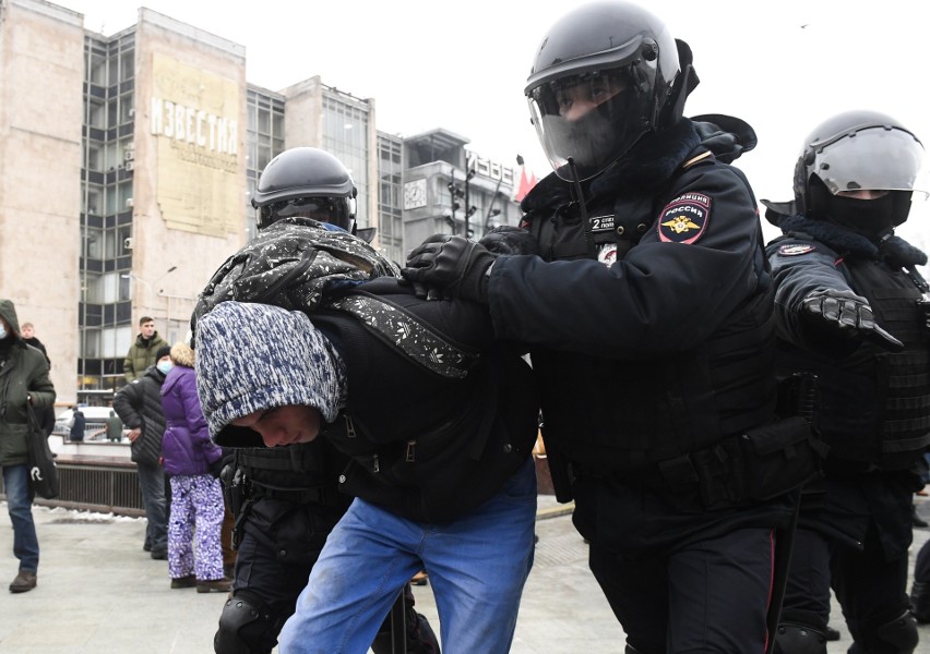 Aresztowanie uczestników protestu w Moskwie