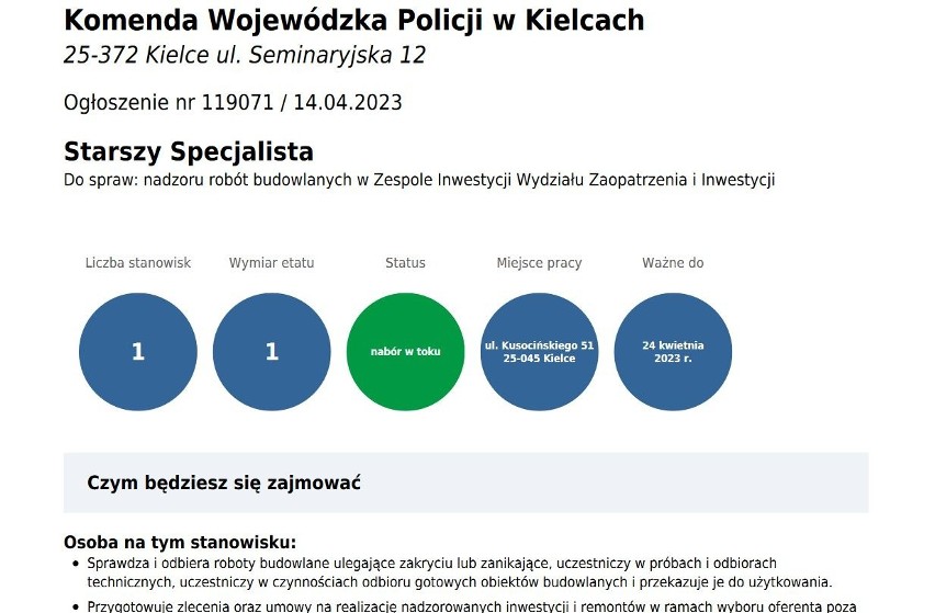 Komenda Wojewódzka Policji w Kielcach