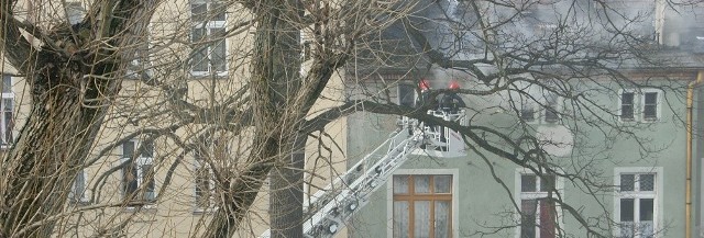 Pożar w kamienicy na Wileńskiej w Słupsku.