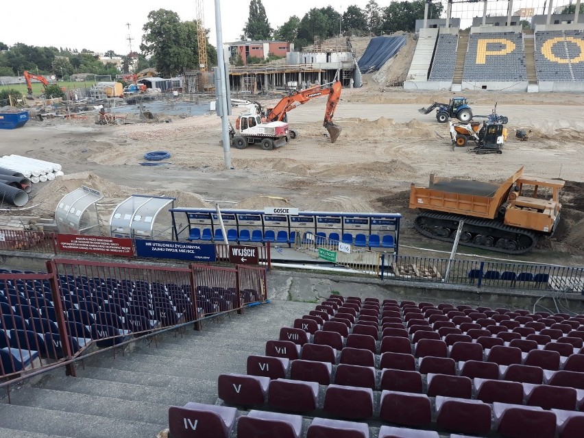 Stadion Pogoni Szczecin - stan prac na 29 lipca.