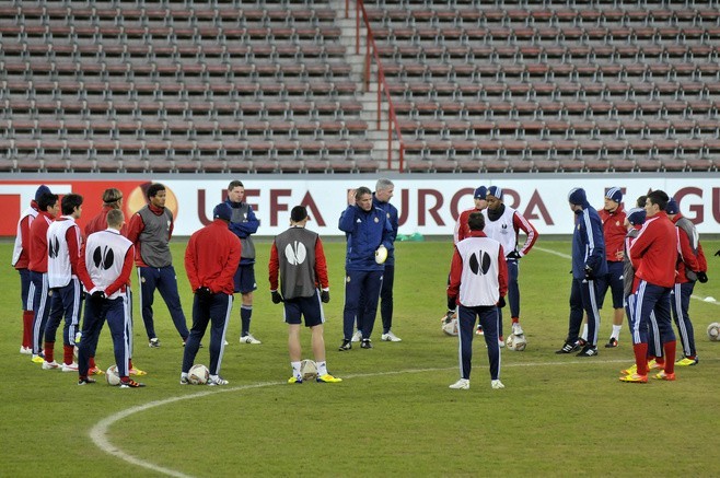 Wiślacy trenowali na stadionie w Liege