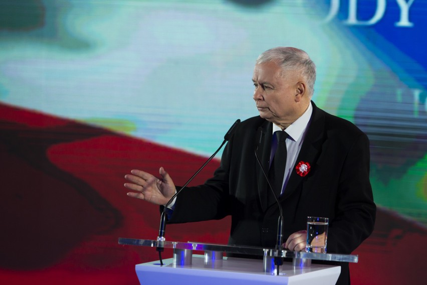 Jarosław Kaczyński na spotkaniu patriotycznym w Krakowie