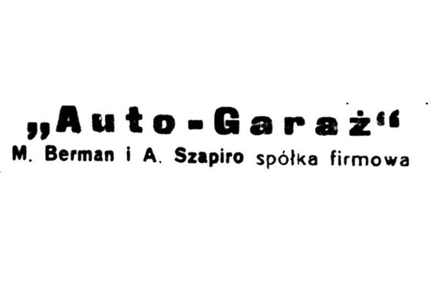 Reklama garaży z 1925 roku