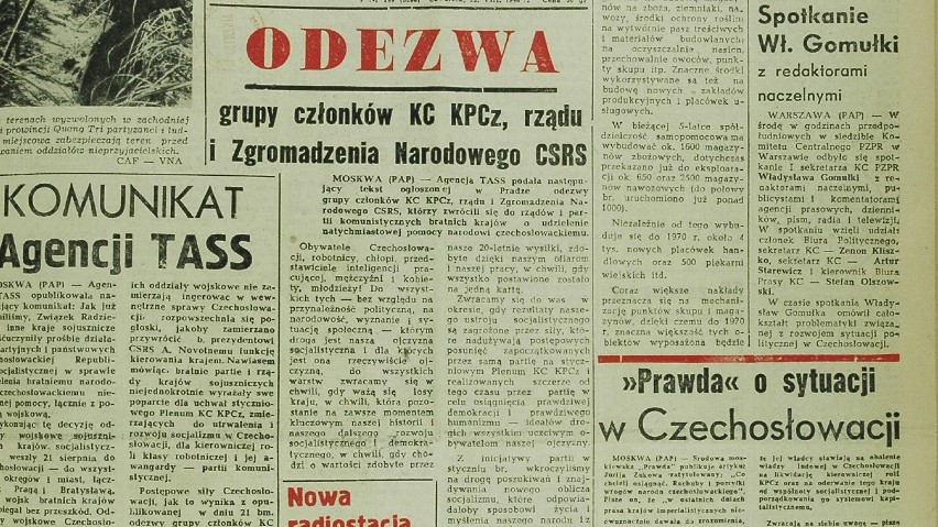 50 rocznica inwazji na Czechosłowację. Jak komunistyczna prasa PRL opisywała interwencję wojsk Układu Warszawskiego??