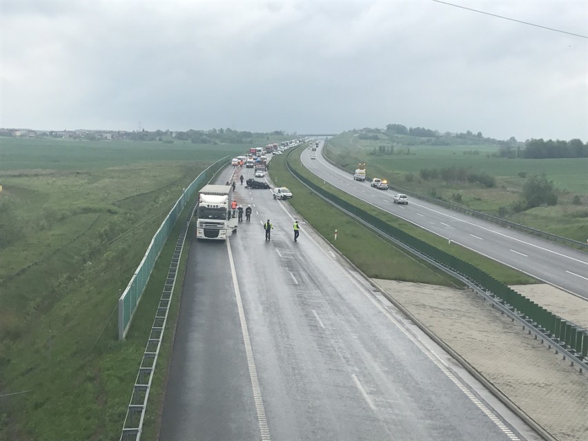 Wypadek na A1 w Bobrownikach