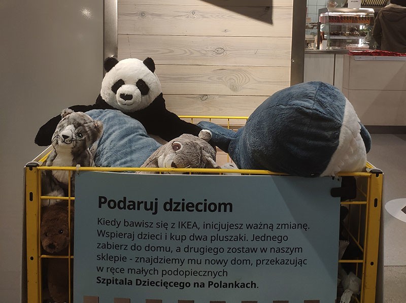 IKEA Gdańsk podaruje pluszaki małym pacjentom. Na terenie sklepu trwa zbiórka maskotek dla rekonwalescentów Szpitala Dziecięcego Polanki