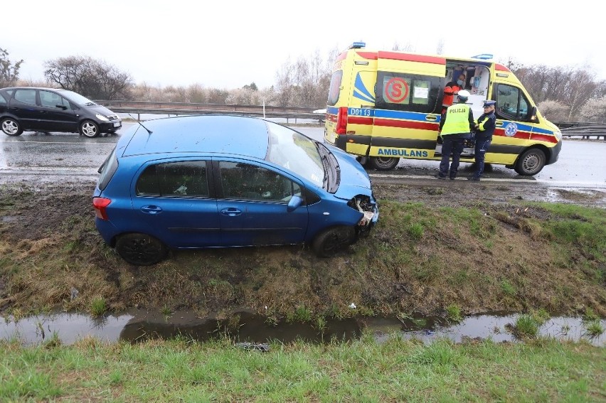 Wypadek na AOW przy węźle Wrocław Północ