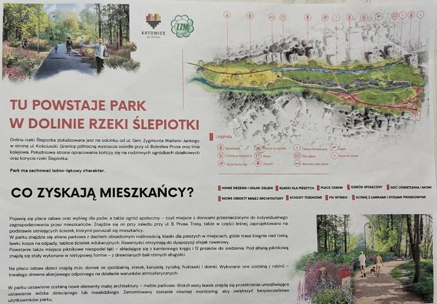 W dolinie Ślepiotki w Katowicach trwają ostatnie prace związane z budową parku leśno-łąkowego. Będą ciągi piesze, plac zabaw, czy wybieg