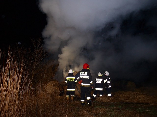 Pożar słomy w Białogardzie