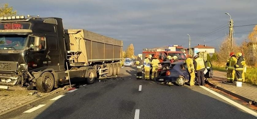 Groźny wypadek na DK43 między Częstochową a Kłobuckiem....