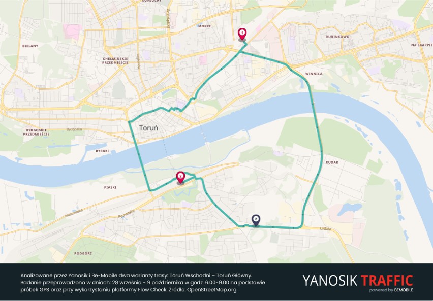 Te dwie trasy przeanalizowali specjaliści od "Yanosika"