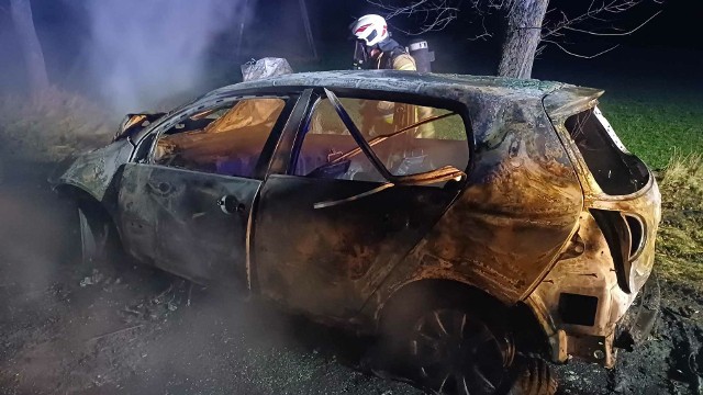 Pożar samochodu w miejscowości Bolkowo.