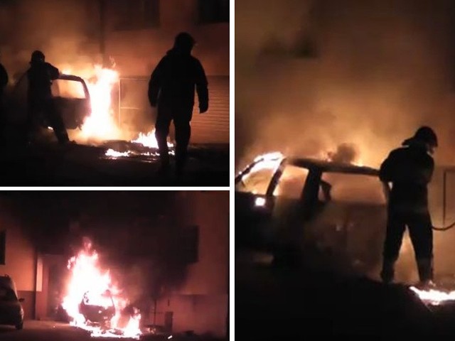 Płonące auto w Słupsku. Kadry z filmu nakręconego przez internautę