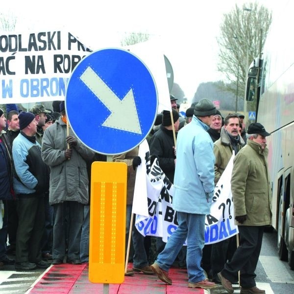 W czwartek cukrownicy, plantatorzy i samorządowcy po raz drugi zablokowali w obronie cukrowni krajową ósemkę. Tym razem w Jeżewie.